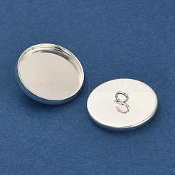 Flat Round Brass Pendant Cabochon Settings&nbsp;KK-A276-11S