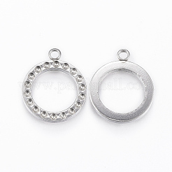 Tarnish Resistant 304 Stainless Steel Pendant Rhinestone Settings&nbsp;X-STAS-P175-76P