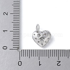 925 Sterling Silver 3D Hollow Heart Charms&nbsp;STER-M099-01P