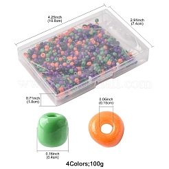100G 4 Colors Halloween Baking Paint K9 Glass Seed Beads&nbsp;SEED-FS0001-42