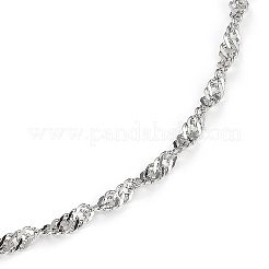 Non-Tarnish 304 Stainless Steel Singapore Chain Necklaces&nbsp;NJEW-JN02930-03