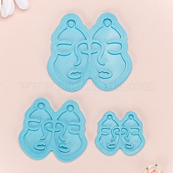 3Pcs 3 Style Abstract Face Silicone Molds&nbsp;DIY-LS0003-13