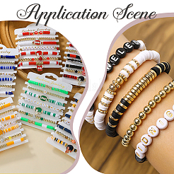 DIY Disc/Flat Round Polymer Clay Beads Stretch Bracelets Making Kits&nbsp;DIY-SP0003-41