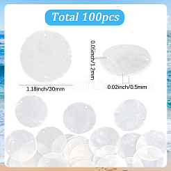 100Pcs Natural Capiz Shell Disc Connector Charms&nbsp;BSHE-SC0001-33