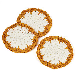 3Pcs Snowflake Hand-Woven Polyester Macrame Coaster&nbsp;DIY-TA0013-98C
