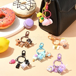 Milk Tea Cup Resin Pendant Decoration&nbsp;HJEW-YW00053-01