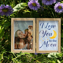 Word I Love You To The Moon Wood Picture Frames Box&nbsp;AJEW-FG0004-02C