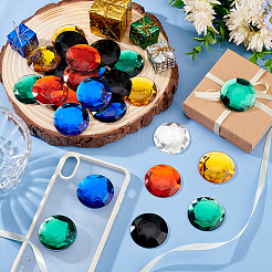 30Pcs 6 Colors Flat Back Acrylic Rhinestone Cabochons&nbsp;OACR-OC0001-16B
