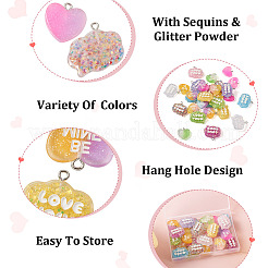 30Pcs 15 Styles Transparent Resin Pendants&nbsp;RESI-CW0001-21