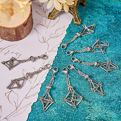 10Pcs Brass Macrame Pouch Empty Stone Holder Pendant Decoration&nbsp;HJEW-TA0001-23