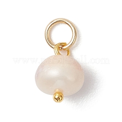 6Pcs 2 Colors Natural Freshwater Pearl Potato Charms with 304 Stainless Steel Findings&nbsp;PALLOY-JF04943