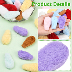 40Pcs 8 Colors Double Face Wool Fibre Cabochons&nbsp;FIND-SC0020-31