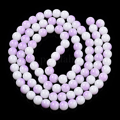 Two Tone Opaque Baking Paint Glass Beads Strands&nbsp;LS-DGLA-Q027-8mm-02