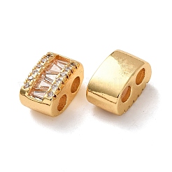 Brass Micro Pave Clear Cubic  Zirconia Slide Charms&nbsp;KK-K422-13G