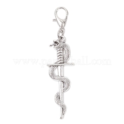 5Pcs Tibetan Style Alloy Sword Pendant Decorations&nbsp;HJEW-JM04220