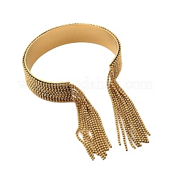 304 Stainless Steel Tassels Cuff Bangles for Women&nbsp;BJEW-V012-02G