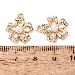 Alloy with Rhinestone and ABS Plastic Imitation Pearl Pendants&nbsp;FIND-Z111-03G