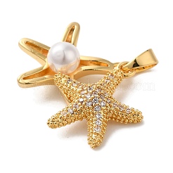 Brass Micro Pave Cubic Zirconia Pendants&nbsp;KK-C072-34G