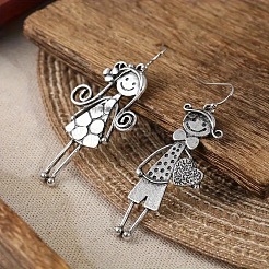 Boy and Girl Alloy Dangle Earrings&nbsp;FS-WGD9F62-01