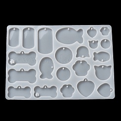 Bone/Fish/Flat Round DIY Pendant Silhouette Silicone Molds&nbsp;DIY-G099-02A