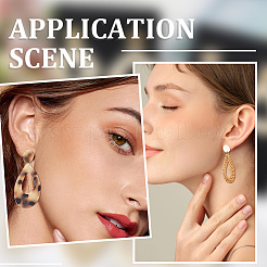 Cellulose Acetate & Rattan Earrings&nbsp;EJEW-SP0001-15