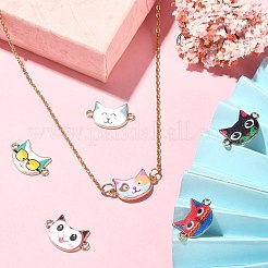 30Pcs 6 Styles Alloy Enamel Connector Charms&nbsp;ENAM-CJ0004-55
