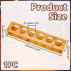 6 Hole Bamboo Wine Glass Organizer Holder&nbsp;ODIS-WH0081-17B-01