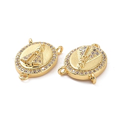 Rack Plating Brass Micro Pave Cubic Zirconia Chandelier Component Links&nbsp;KK-C008-27G