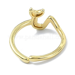 Brass Open Cuff Rings&nbsp;RJEW-B051-42G
