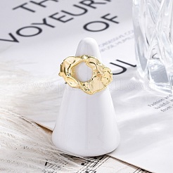 Textured Brass Cuff Finger Rings for Women&nbsp;RJEW-G337-29G