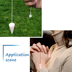 6Pcs 6 Style Natural & Synthetic Hexagonal Pointed Dowsing Pendulums&nbsp;G-FW0001-22