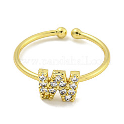 Rack Plating Brass Open Cuff Rings for Women&nbsp;RJEW-F162-02G-W