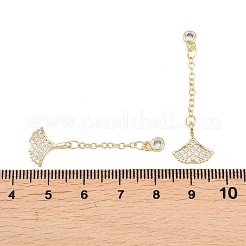 Brass Micro Pave Clear Cubic Zirconia Pendants&nbsp;KK-H257-02G