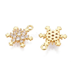 Christmas Theme Brass Micro Pave Clear Cubic Zirconia Pendants&nbsp;KK-T073-10G