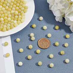 Natural Lemon Jade Round Bead Strands&nbsp;G-AR0002-75