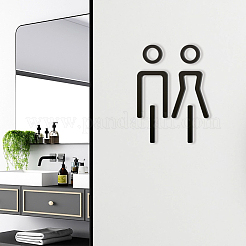 Acrylic Bathroom Door Public Signs Set&nbsp;AJEW-WH20054-223A