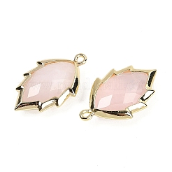 Natural Rose Quartz Faceted Leaf Pendants&nbsp;G-I375-04G-05