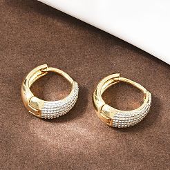 Brass Enamel Hoop Earrings&nbsp;EJEW-D336-01G