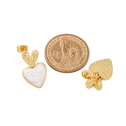 Rack Plating Heart Brass Stud Earrings for Women&nbsp;EJEW-C125-26G-01
