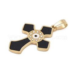 Ion Plating(IP) 304 Stainless Steel Enamel Rhinestone Pendants&nbsp;STAS-Q325-05B-G