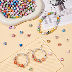 500Pcs AB Color Wave Printed Acrylic Beads&nbsp;SACR-SP0001-10