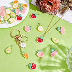 24Pcs 6 Styles Opaque Resin Pendants&nbsp;RESI-ME0001-03