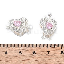 Brass Micro Pave Cubic Zirconia Box Clasps&nbsp;KK-B125-07S-01