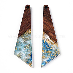 Transparent Resin & Walnut Wood Pendants&nbsp;RESI-N039-70H