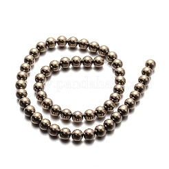Electroplated Non-magnetic Synthetic Hematite Bead Strands&nbsp;G-E304-51-6mm