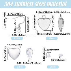 20Pcs 304 Stainless Steel Earring Hooks&nbsp;STAS-SP0002-08P