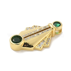 Brass Micro Pave Cubic Zirconia Pendants&nbsp;KK-B124-05G-01