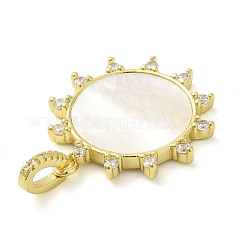 Rack Plating Brass Micro Pave Clear Cubic Zirconia Pendants&nbsp;X-KK-Q784-33G