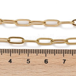 Ion Plating(IP) 304 Stainless Steel Paperclip Chain Necklace for Women&nbsp;X-NJEW-C011-03G