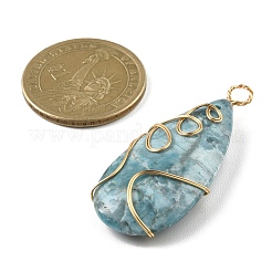 Natural Mixed Gemstone Copper Wire Wrapped Pendants&nbsp;PALLOY-JF02208